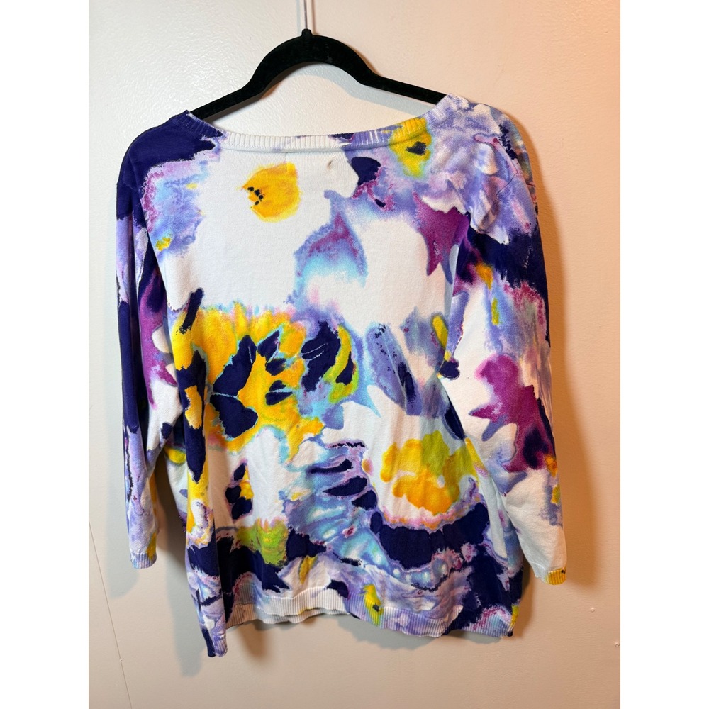 Lane Bryant 18/20 Abstract Floral Beaded Button Front Cardigan Sweater - Picture 8 of 9
